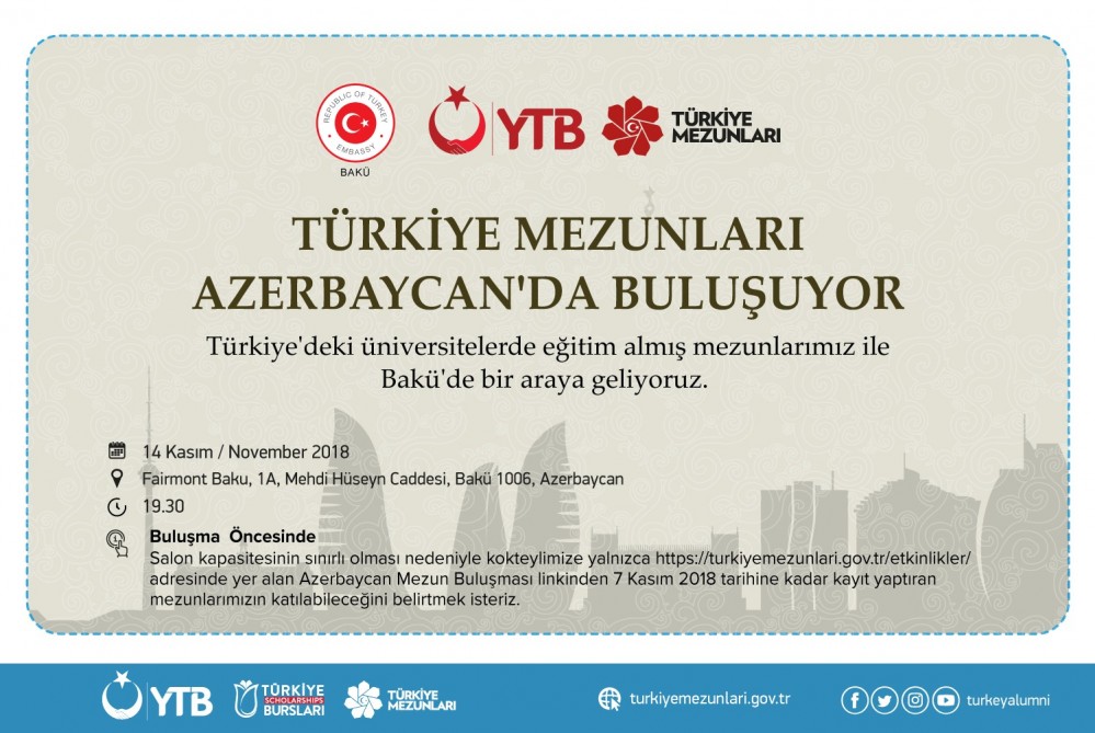 Türkiyədə təhsil alan azərbaycanlı məzunlar Bakıda görüşəcəklər